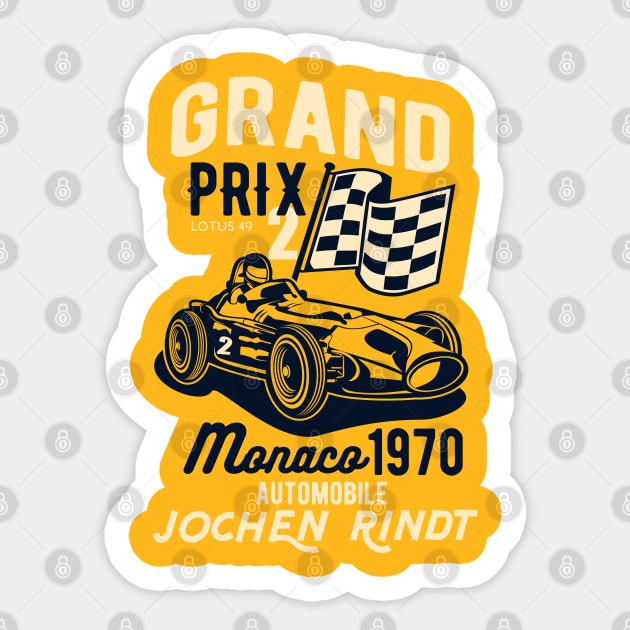 1970 Racing Car Grand Prix of Monaco Sticker by MotorManiac